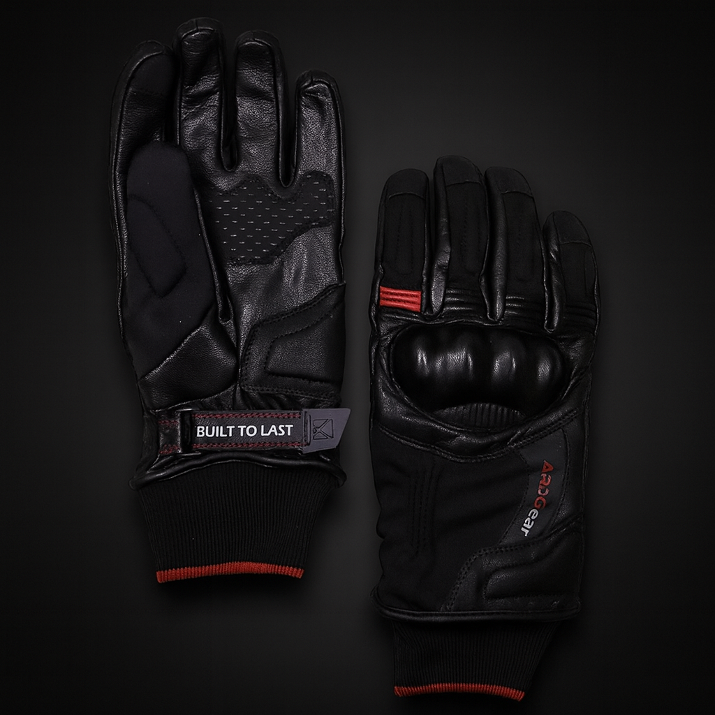 ARDGear Premium Motorcycle Gloves (Black & Red)